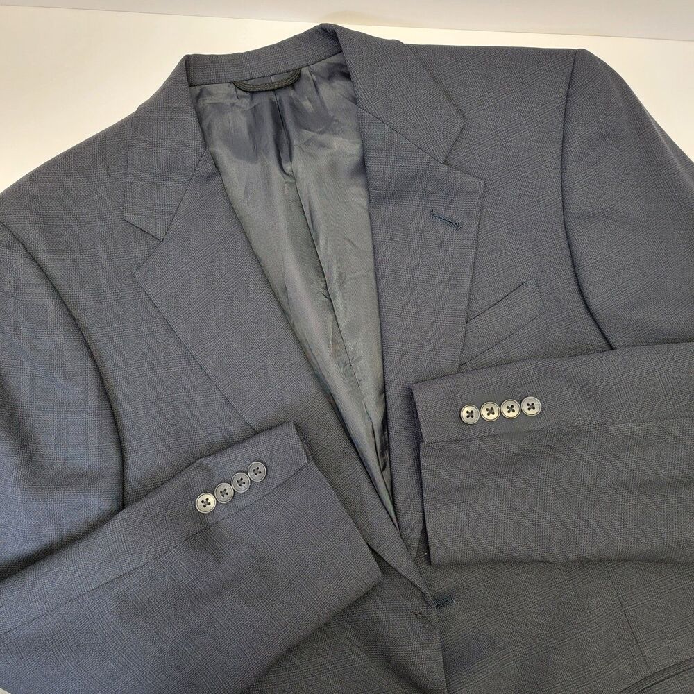 Hart Shaffner & Marx VTG Parisian Mens Dark Blue Pure New Wool Blazer 38R